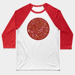 A Thousand Snowflakes in Festive Red Baseball T-Shirt